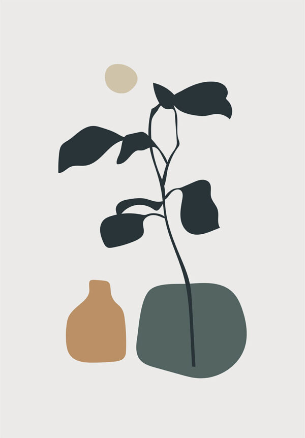 Minimalistische Pflanzenillustration