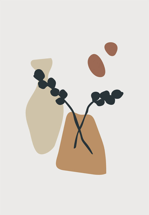 Minimalistisches Motiv einer abstrakten Vase