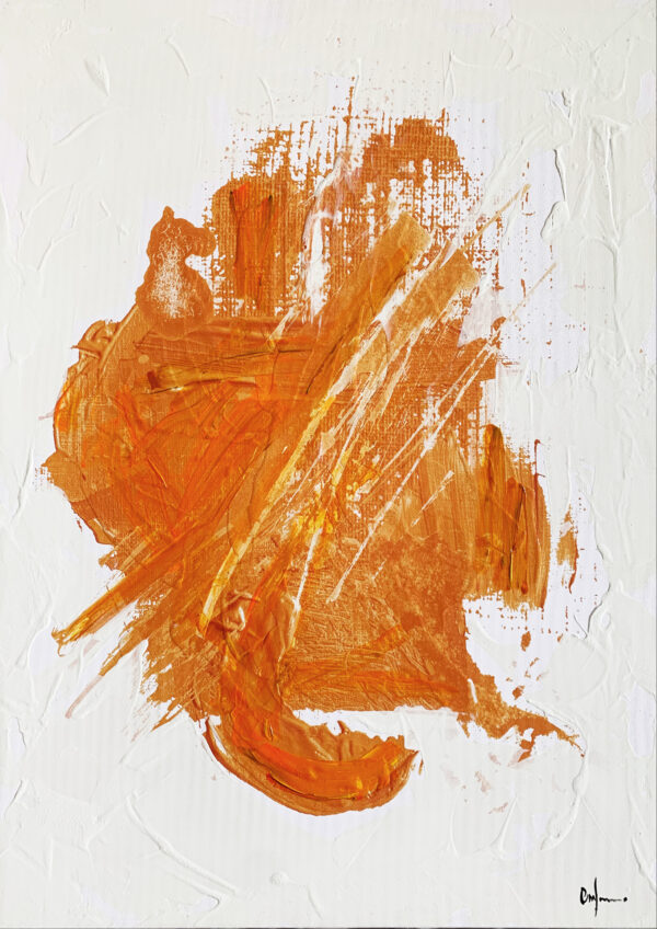 Werk in Orange und Weiß