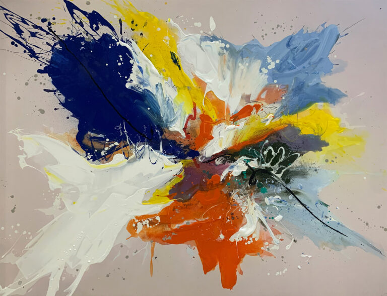Dynamisches Werk in kräftigen Farben