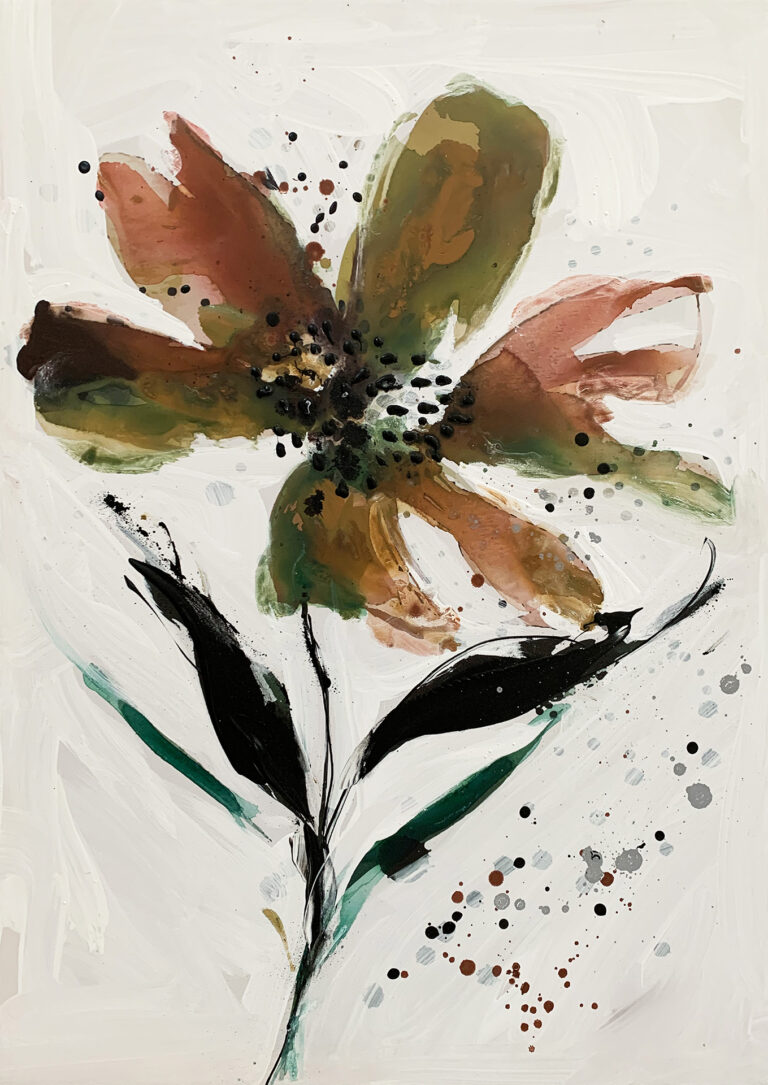 Florales Aquarell mit leichten abstrakten Akzenten